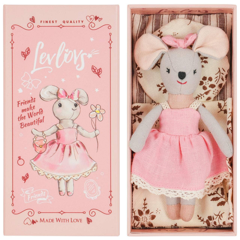 Mouse Lili in a Box with Bedding Summer Gift, Mice doll set