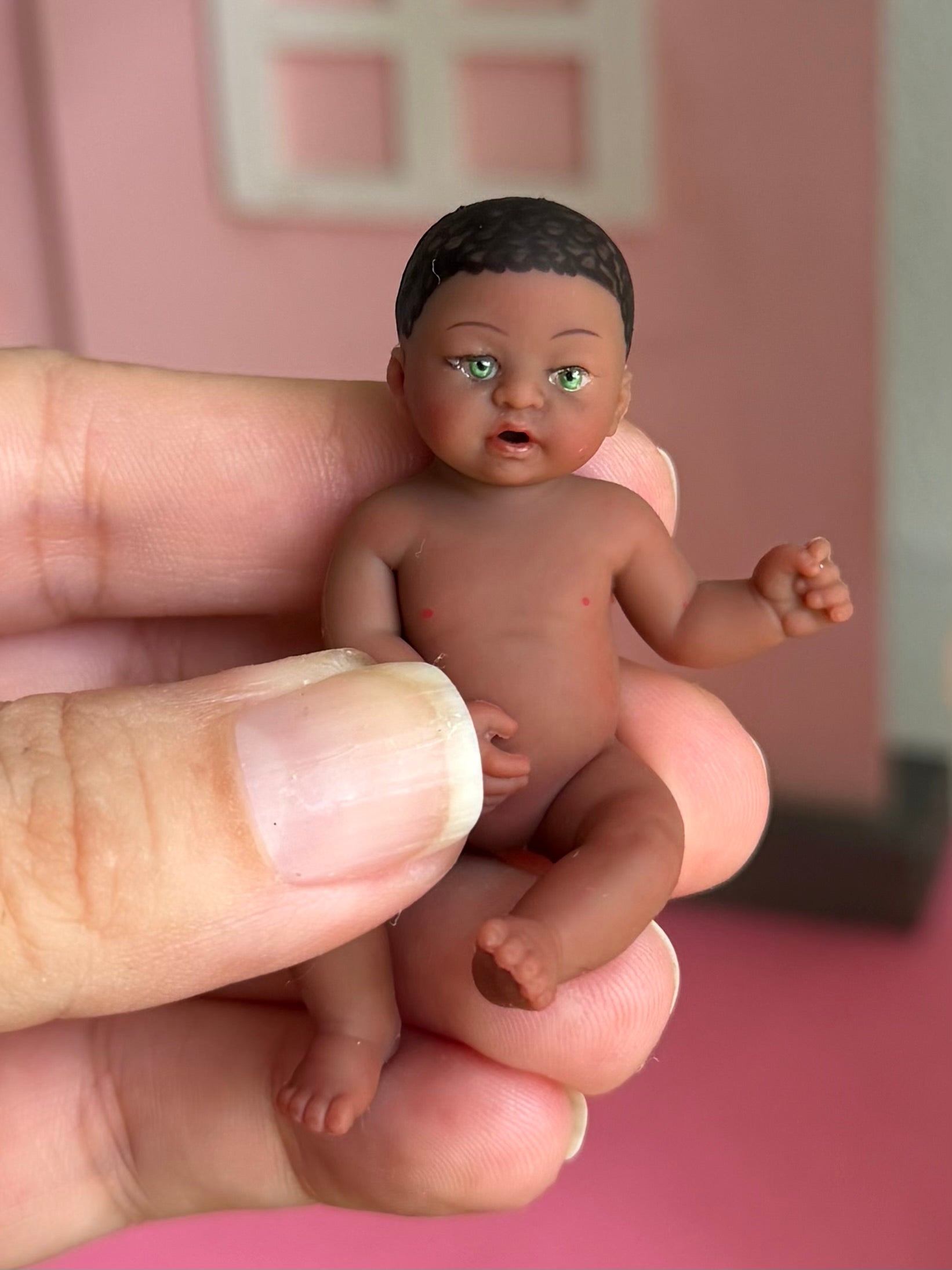 My Mini Baby – dark skin Open-Eye Baby (Choose Your Eye Color)