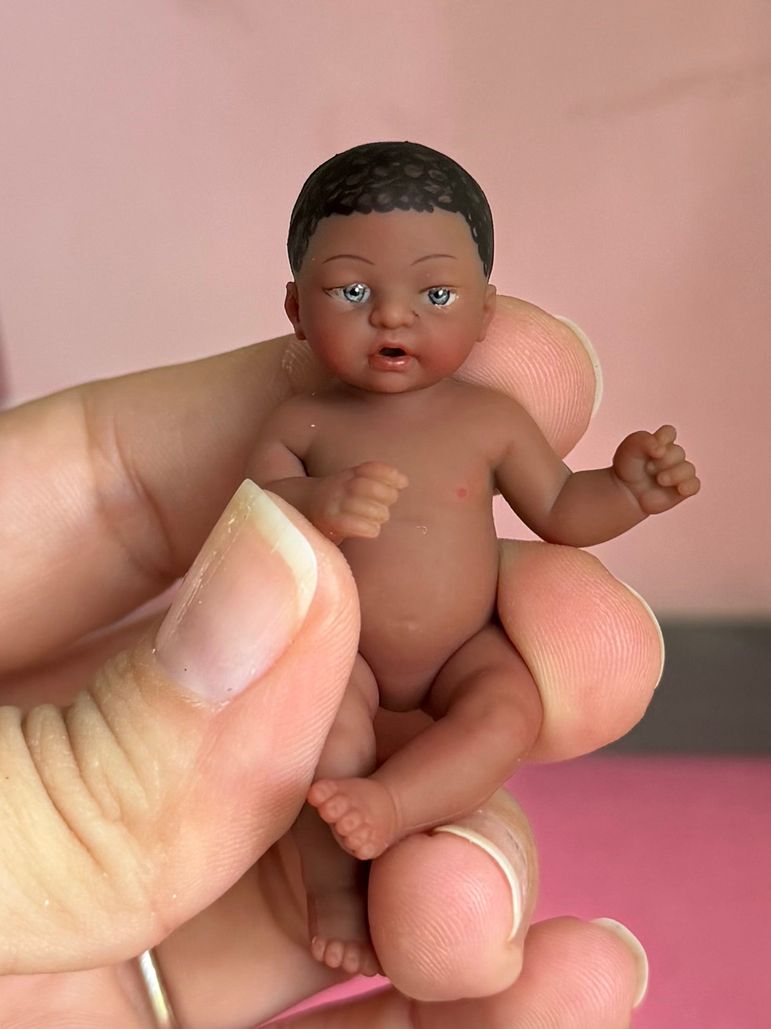 My Mini Baby – dark skin Open-Eye Baby (Choose Your Eye Color)