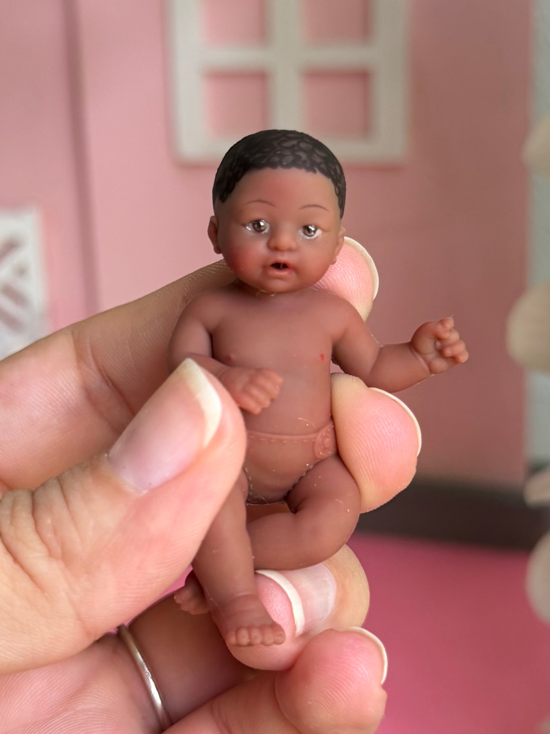 My Mini Baby – dark skin Open-Eye Baby (Choose Your Eye Color)